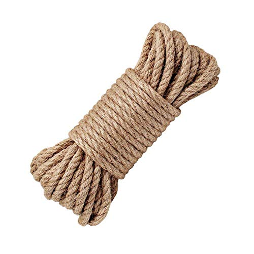 (40m(128ft)) - 100% Natural Hemp Cord Ropes - LUOOV 6mm Thickness and Strong Jute Rope Sash,Camping Rope ,Garden, Boating, Tug of war, Pets,Climbing rope,Multi Purpose Utility Sisal Twine Rope,10m(32ft)-40m(128ft)