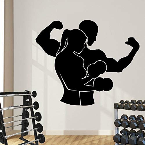 42X50 CM Extraíble Vinilo de Pared Calcomanía Gimnasio Fitness Atlético Deporte Etiqueta de La Pared Culturismo Home Decor Art Living Room Decor