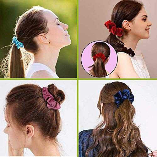 45 Colores Velvet Elástico Hair Scrunchies, Lazos Elásticos De Banda Pelo Stretchy Multicolor De Terciopelo Accesorios Para El Cabello Ponytail Titular Para Mujeres Niñas Accesorios