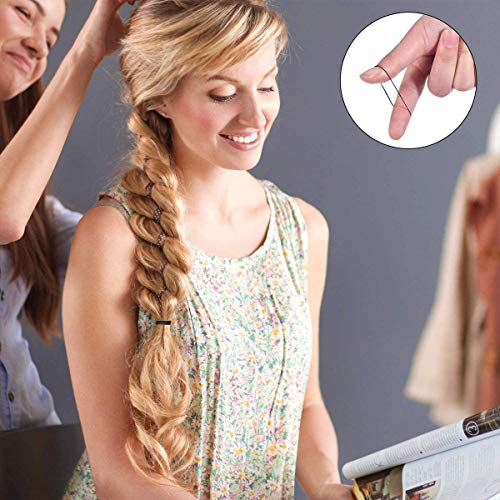 【500 Piezas】Gomas de Pelo Elásticos Cintas Bandas de Trenzado, SlickMart Cinta Elástica de Pelo Coletero para Pelo Grueso Pesado y Rizado Ponytail Titular Para Mujeres Niñas Accesorios（Transparente）