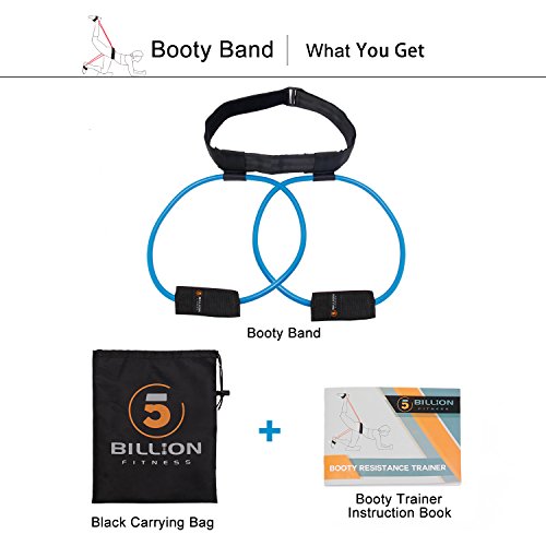 5BILLION Booty Bands Set Resistance Bands - para un Bikini Butt Glutes Muscle Waist Belt Entrenamiento ajustable con un bolso de mano y una completa guía de ejercicio(Azul)