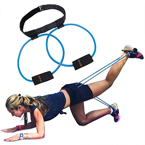 5BILLION Booty Bands Set Resistance Bands - para un Bikini Butt Glutes Muscle Waist Belt Entrenamiento ajustable con un bolso de mano y una completa guía de ejercicio(Azul)