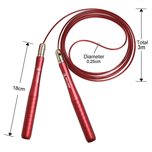 5BILLION Cuerda de Saltar - Rodamientos de Bolas - con Sistema de Bloqueo automático Cuerda Ajustable - Entrenamiento para Ejercicios de Doble Inferior, Ejercicio, WOD, Exterior, MMA y Boxeo