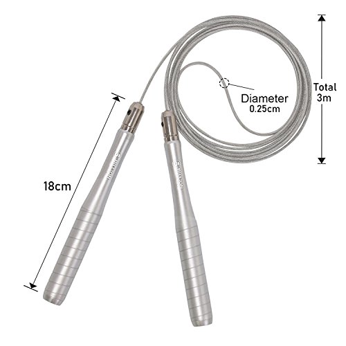 5BILLION Cuerda de Saltar - Rodamientos de Bolas - con Sistema de Bloqueo automático Cuerda Ajustable - Entrenamiento para Ejercicios de Doble Inferior, Ejercicio, WOD, Exterior, MMA y Boxeo