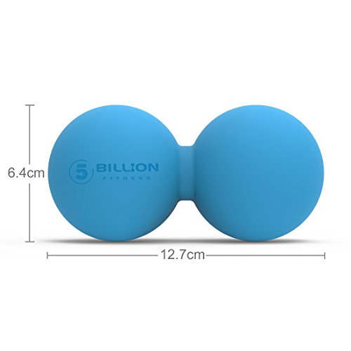 5BILLION Pelota Masaje Double Masaje Ball - Pelota Lacrosse & Balon Fitness para Liberación Miofascial & Masaje Muscular - Herramienta de Masaje de Alta Densidad para Cross Fitness (azul)