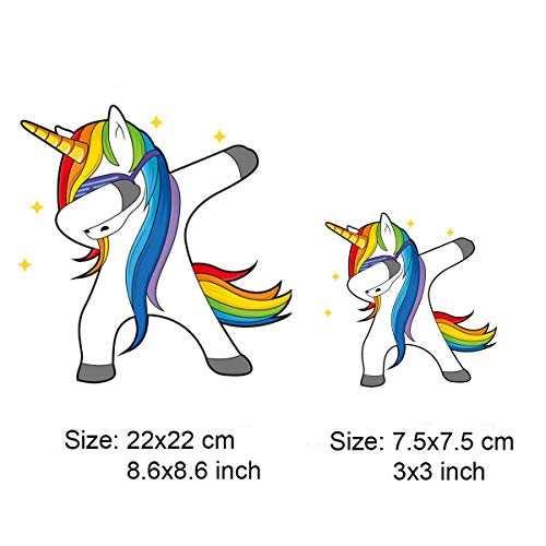 (6 hojas) Hierro de cumpleaños Unicornio en transferencias Parches, Mwoot Unicornio Pegatinas de transferencia de calor para familias Lovely Girl Kids Camiseta Jeans Bolsos Decoraciones de bricolaje