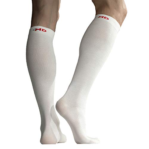 6 pares de calcetines de compresión (8-15 mmHg) para mujeres y hombres - Calcetines hasta la rodilla para correr, edema, anti-TVP, varices 3Negro3BlancoXL(46-48EU/13-15US)