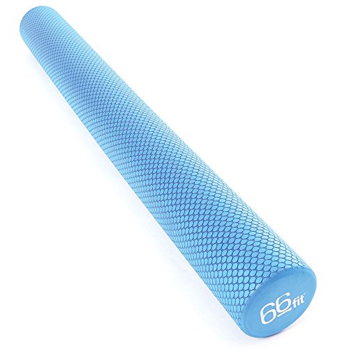66FIT Eva - Tubo de Espuma para Fitness (Contorno Rugoso, 10 x 90 cm), Color Azul