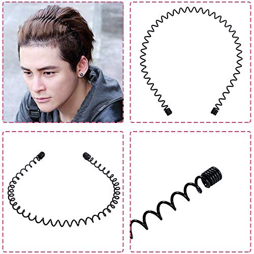 8 piezas Spring Wave diadema para el cabello Aro para hombres y mujeres Unisex metal ondulado peine