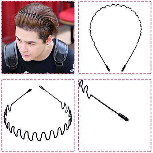 8 piezas Spring Wave diadema para el cabello Aro para hombres y mujeres Unisex metal ondulado peine