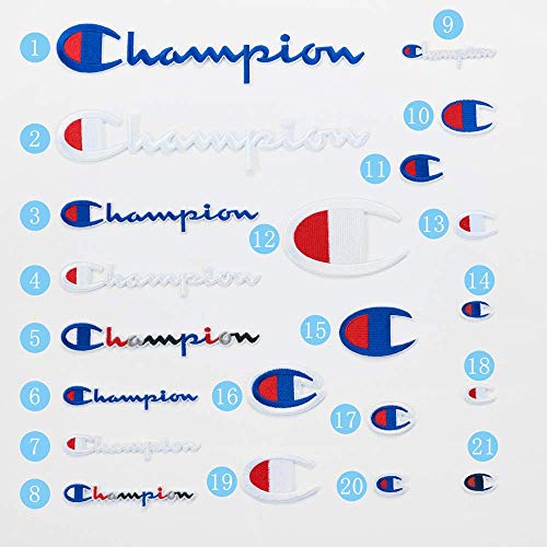A-lee 21 Pack Champion Patches Set Sew on or Iron on Multi Size Patch Embroidered DIY Applique Badge Decorative (Champion Patches)
