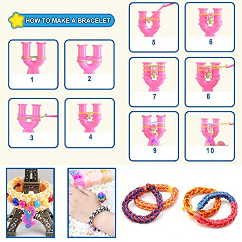 a ray of sunshine Caja Pulseras Gomas,Hacer Pulseras con Gomas,Loom Kit,Loom Bandas,Kit Brazaletes para Hacer,Hacer Pulseras Letras,Kit Brazaletes,Juego Creativo(600pcs)