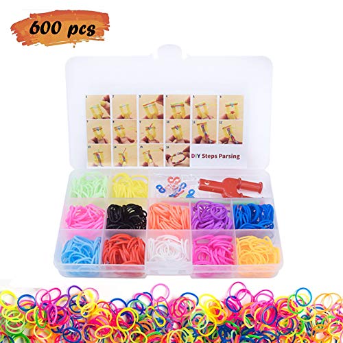 a ray of sunshine Caja Pulseras Gomas,Hacer Pulseras con Gomas,Loom Kit,Loom Bandas,Kit Brazaletes para Hacer,Hacer Pulseras Letras,Kit Brazaletes,Juego Creativo(600pcs)