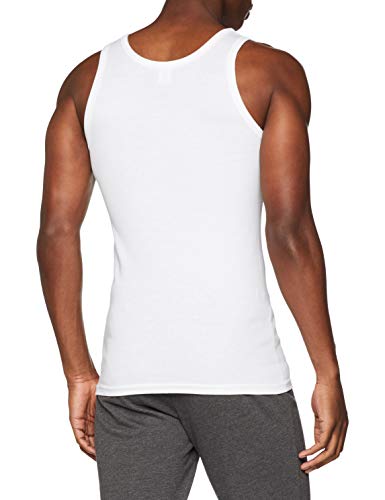 ABANDERADO Camiseta de Tirantes de algodón canalé, Blanco, XL para Hombre