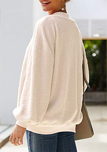 ABirdon Mujeres Sudadera Caliente y Esponjoso Tops Cuello Redondo Manga Larga Casual Remata Abrigo Cálido Primavera Otoño Invierno