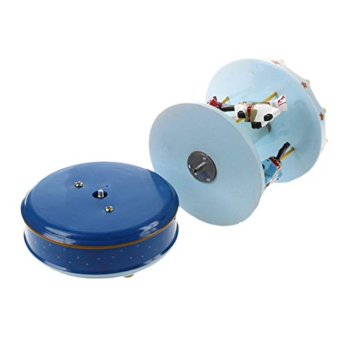 ABMBERTK Caja de música de carrusel de Madera, Caballo de carrusel Musical, Hermosa melodía, Azul Oscuro