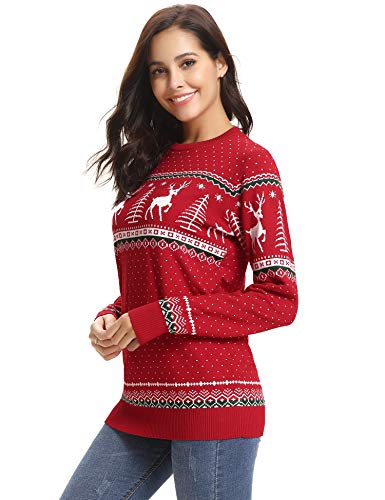 Abollria Colección de Navidad-Suéteres Navideños/Sudadera y Jersey de Navidad/Chaqueta de Punto Navideña para Mujer