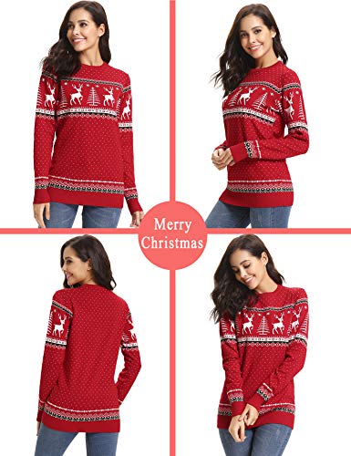 Abollria Colección de Navidad-Suéteres Navideños/Sudadera y Jersey de Navidad/Chaqueta de Punto Navideña para Mujer