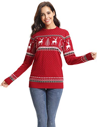 Abollria Colección de Navidad-Suéteres Navideños/Sudadera y Jersey de Navidad/Chaqueta de Punto Navideña para Mujer