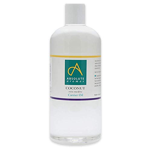 Absolute Aromas Aceite líquido de coco Fraccionado 500ml - 100% Puro, Natural, Sin Esencia, sin Crueldad Animal, Vegano, Sin OGM - Aceites para el Cabello, Piel, Masaje o Aromaterapia (500ml)