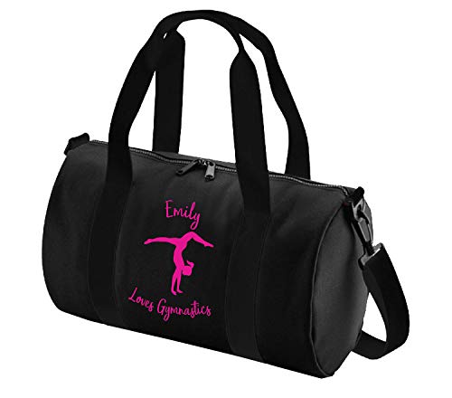 Absolutely Top - Bolsa de mano personalizada para gimnasia, color Rosa Bebé &Amp; Tirantes Blancos/Impresión Blanca, tamaño talla única