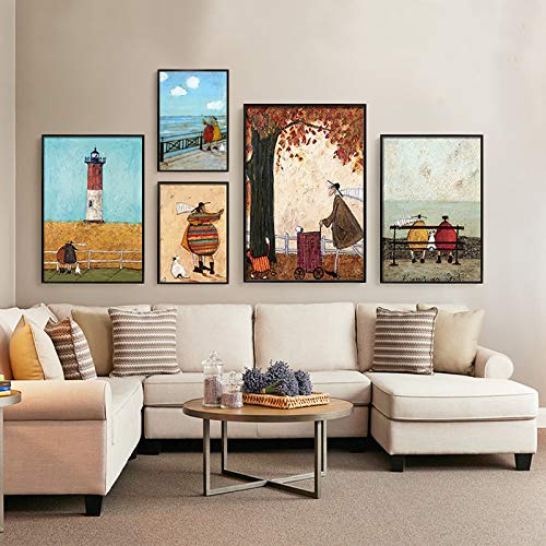 Abstract Happy Family Love Canvas Painting Nordic Wall Art Picture para la decoración del hogar 20x25cm