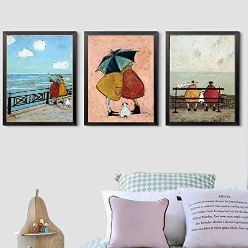 Abstract Happy Family Love Canvas Painting Nordic Wall Art Picture para la decoración del hogar 20x25cm