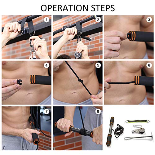 Accesorio de Entrenamiento para Antebrazos, Ejercitador de la Mano, Entrenador de Resistencia de Rodillos para Ejercicios de Foream Mancuernas de Mano y Muñeca Equipo de Fuerza con Brazos y Cuerdas