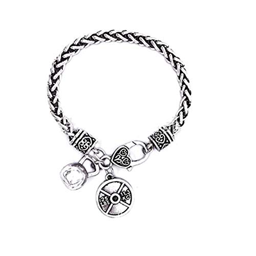 Accesorios hechos a mano Kettlebell Charm Pulseras, pulsera de placa de peso, joyería de ejercicios, pulsera de fitness, joyería deportiva