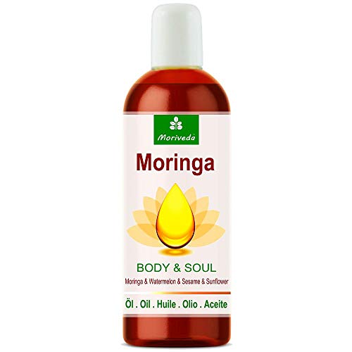 Aceite de Moringa Body & Soul (Cuerpo y Alma) aceites 100% prensados en frío de semillas de Moringa, sandía, sésamo y girasol. Para cocina, masajes, cuidado de la piel, antienvejecimiento, 100ml