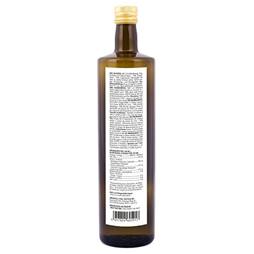 Aceite Detoxfy MCT, calidad premium (6 veces más fuerte que el aceite de coco - sabor neutro), 1 paquete (1 x 1000 ml) en una práctica botella de vidrio