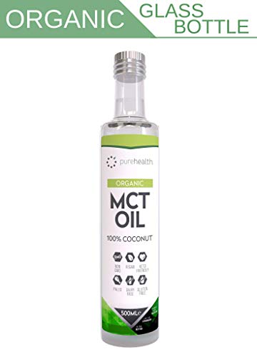 Aceite Ecológico de MCT Puro | 100% de Coco | Cálidad Premium | Botella de cristal | Ácido Caprílico C8 & Ácido Cáprico C10 | Sin GMO | Paleo | Dieta Keto | Bulletproof Café (500ml Ecológico C8/C10)