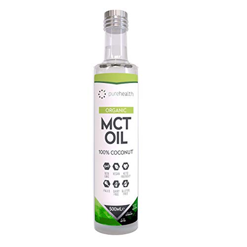 Aceite Ecológico de MCT Puro | 100% de Coco | Cálidad Premium | Botella de cristal | Ácido Caprílico C8 & Ácido Cáprico C10 | Sin GMO | Paleo | Dieta Keto | Bulletproof Café (500ml Ecológico C8/C10)