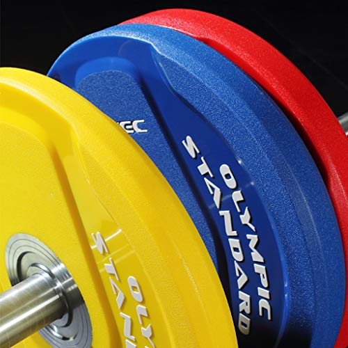 Acher Juegos de Placas de Parachoques Olímpico Placa Disco PU Color Pesas Barra Rebanada de Peso for Pesas Training Inicio (Color : 50kg/110lb)