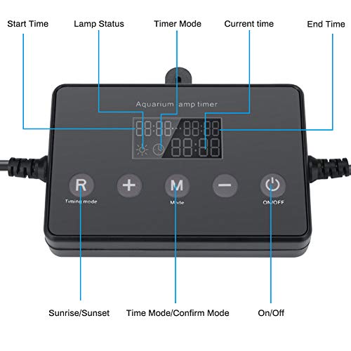 Achort Temporizador de Acuario, Luz de Acuario Temporizador para Acuarios Temporizador Digital para Rampa LED de Acuario, 12-24V Temporizador de Control de Iluminación