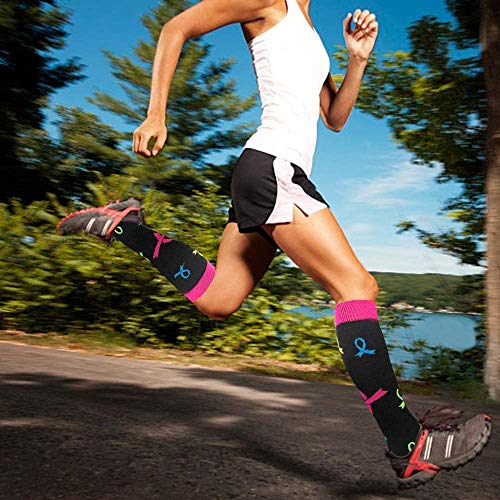 ACTINPUT 3/7 Pares Calcetines de compresión para Mujeres y Hombres 20-25 mmHg es el Mejor atlético, Correr,Escalar Montaña,Vuelo, Viajes, Enfermeras, Edema