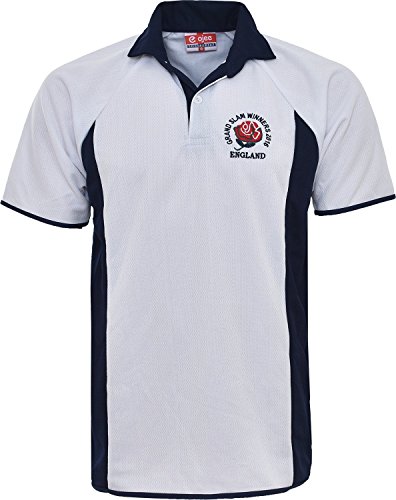 Activewear - England Rugby Grand Slam - Camiseta de rugby, Grand Slam de Inglaterra, ganadores del 2016, talla S a 5 XL, Hombre, NMRGSWS01, blanco y azul marino, medium