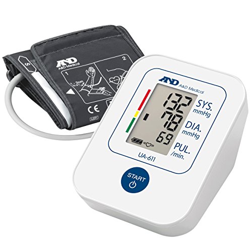 A&D UA-611 Tensiómetro de brazo digital, lecturas de presión arterial rápidas, cómodas y precisas, validado clínicamente