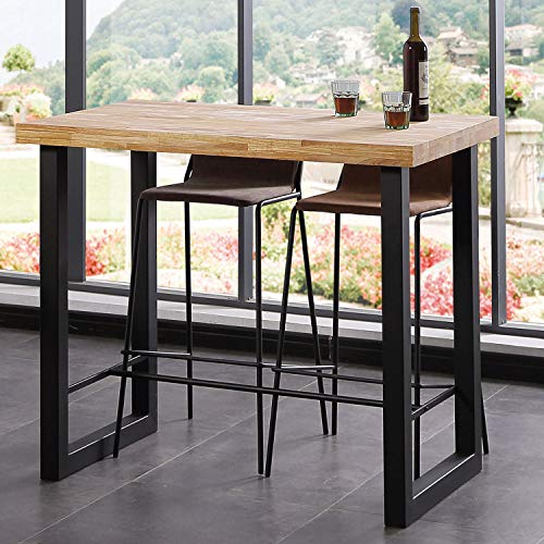 Adec - Loft, Mesa Alta de Cocina, Mesa de Bar, Barra, Mesa Contract, Color Roble Salvaje y Negro Medidas: 120 cm (Ancho) x 70 cm (Fondo) x 100 cm (Alto)