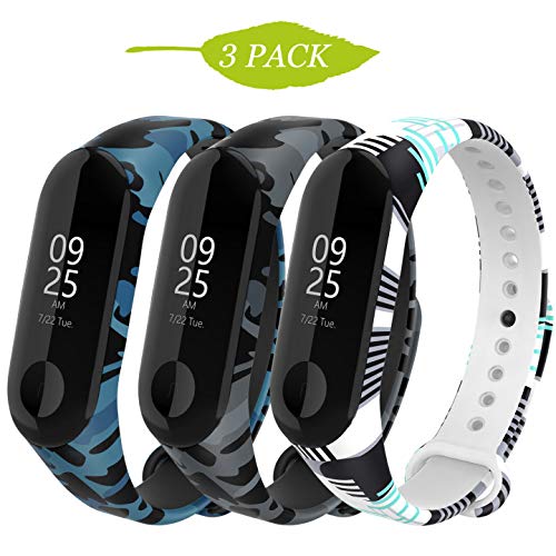 Adepoy Correa para Xiaomi Mi Band 3 / Mi Band 4, Coloridos Impermeable Reemplazo Correas Reloj Silicona Correa para Xiaomi Mi Band 3/4 Pulsera Silicona Band