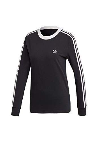 adidas 3 STR LS Camiseta de Manga Larga, Mujer, Negro (Black/White), 40