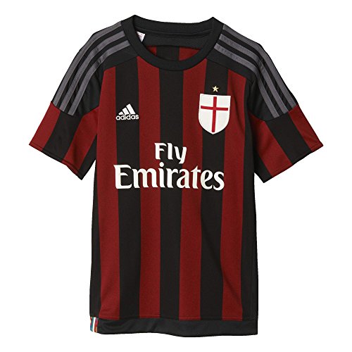 adidas AC Milan Home Camiseta, Hombre, Negro/Rojo/Blanco/Granito, 140