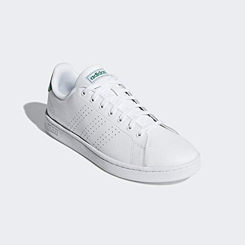 adidas Advantage, Zapatillas de Gimnasia para Hombre, Blanco (FTWR White/FTWR White/Green FTWR White/FTWR White/Green), 38 2/3 EU