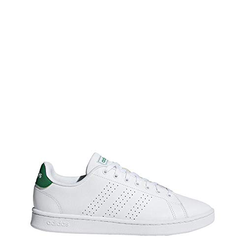 adidas Advantage, Zapatillas de Gimnasia para Hombre, Blanco (FTWR White/FTWR White/Green FTWR White/FTWR White/Green), 38 2/3 EU