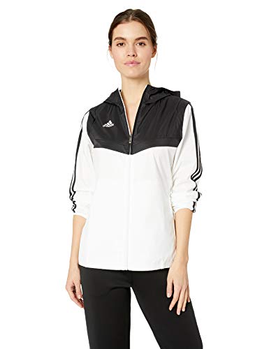 adidas Alphaskin Tiro - Cortavientos para mujer - S1906GHTAN100W, Alphaskin Tiro - Cortavientos, XXS, Blanco/Negro