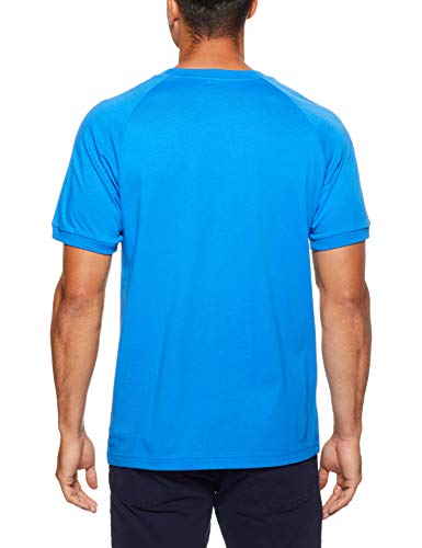 Adidas Camiseta de 3 rayas para hombre, Azul, S