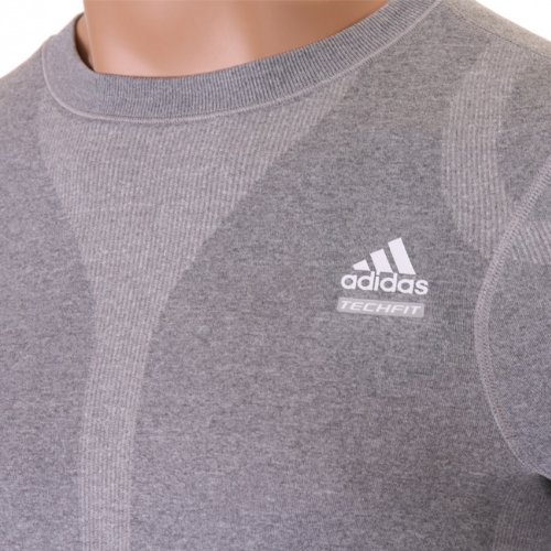 adidas - Camiseta Techfit M/L GR Hombre Color: Gris Talla: XL