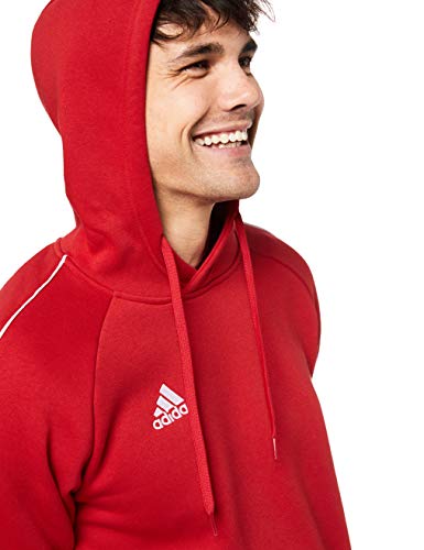 Adidas CORE18 Hoody Sudadera con Capucha, Hombre, Rojo (Rojo/Blanco), XL