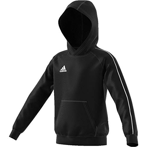 adidas CORE18 Hoody Y Sudadera, Unisex Niños, Negro/Blanco, 164