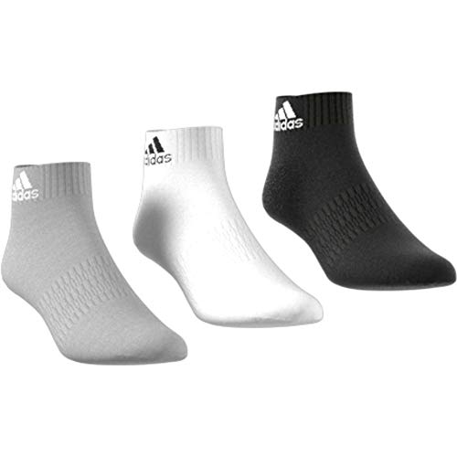 adidas CUSH ANK 3PP Socks, Unisex adulto, Medium Grey Heather/White/Black, M